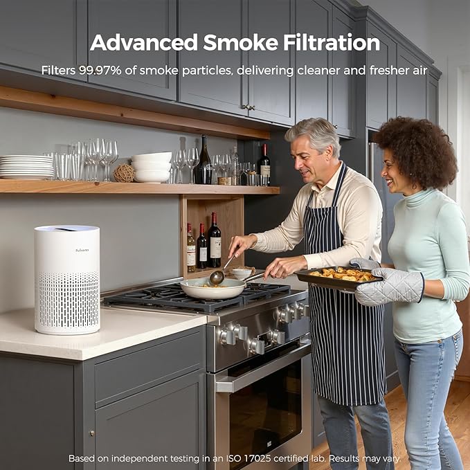 Purivortex Air Purifiers for Home, Quiet HEPA Air Filter for Pollen, Smoke, Dust, Pet Dander, Odor, Hair, Covers Up to 880 Sq Ft, PX500 White