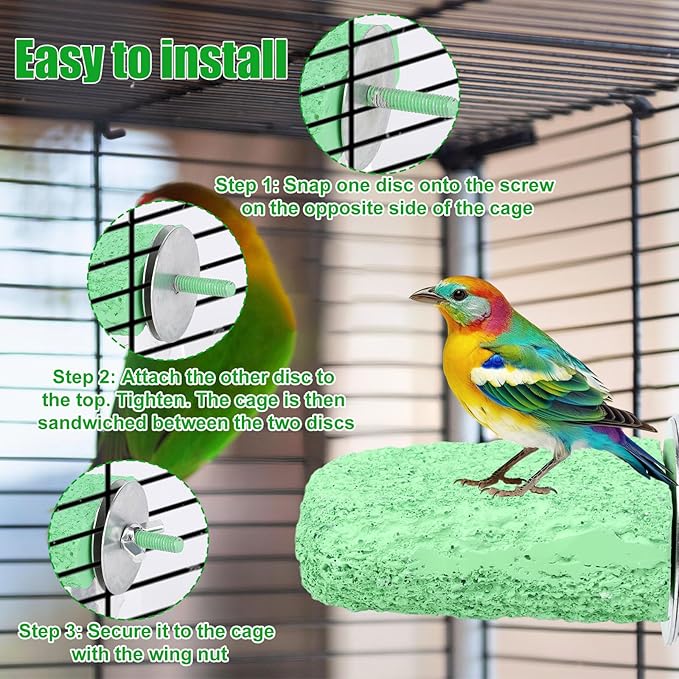 2pcs Anti-Slip Bird Beak Grinding Stones, Washable Resin Bird Beak Trimmer & Nail Filing Stand Platform Cage Accessories for Parrots Budgies Cockatiels Parakeets
