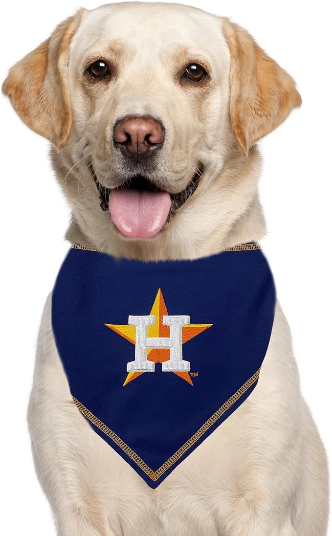 Pets First MLB Houston Astros TIE Bandana, Large/X-Large. Dog Bandana Scarf Bib for Pet Cat Dog. The Ultimate Game-Day, Party Bandanna, Birthday Event