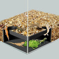 Aquarium Cave Hideout with Viewing Window – Corner Fish Tank Tunnel for Pleco, Cory Catfish, Kuhli Loach, Shrimp & Betta – 2 Hole Plastic Breeding Shelter for Bottom Dwellers (6"x6"x2.5")