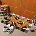 Tinideya 2 Pcs Football Theme Door Mat American Ball Design Welcome Non Slip Coir Mats Sports Floor Layering Doormats Seasonal for Front Porch Entryway Decor(Football Theme)