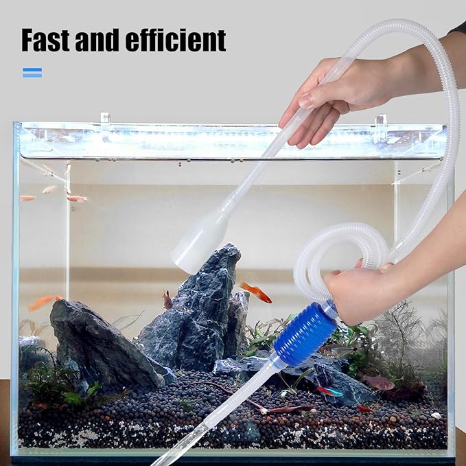 AQUANEAT Aquarium Vacuum Siphon, Fish Tank Water Changer, Gravel Cleaner, Hand Pump