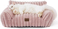 Bedsure ComfyFleece™ Cute Cat Couch for Pets - As Seen on TV on Good Day New York, Fuzzy Cats beds for Indoor Cats with Removable Washable Cover, Supportive Pet Sofa, 24inch, Blush Pink