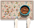 Absorbent Pet Dog Bowl Mat for Food and Water, Pet Cat Food Feeding Mat with Non Slip Rubber Backing, Dog Food Mats for Floors Waterproof, 12"x20"