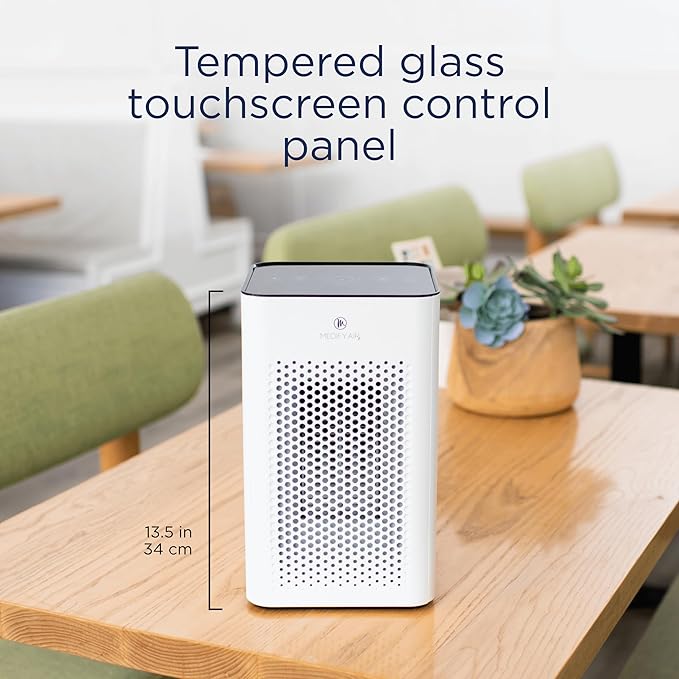 Medify MA-25 Air Purifier with True HEPA H13 Filter | 825 ft² Coverage in 1hr for Allergens, Smoke, Wildfires, Odors, Pollen, Pet Dander | Quiet 99.9% Removal to 0.1 Microns | White, 1-Pack