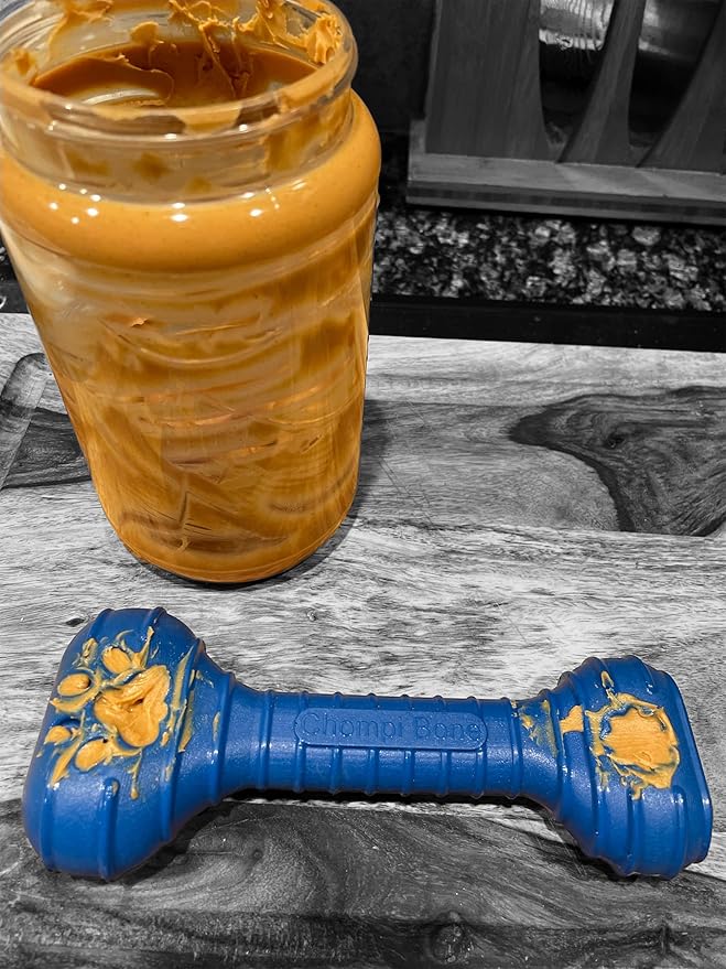 Jersey Dog Co Chompi Dog Bone, Rubber-Free Fillable Dog Bone Treat Holder, Safe Puppy Chew Toys, Made in USA Dog Toy 7" Long