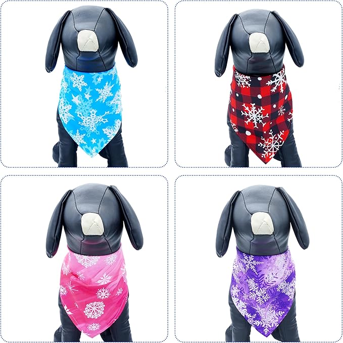 30 Pack Winter Dog Bandanas Bulk for Large Dogs Breed Stitch 33 Inch XL Dog Bandanas Scarves Grooming L