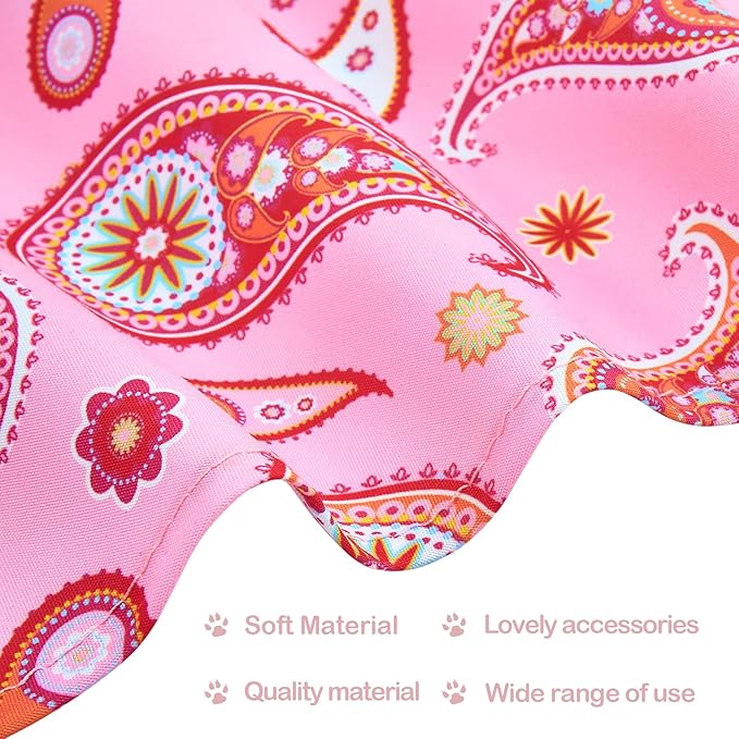 30 Pcs Paisley Dog Bandanas Bulk 33 Inche XL Stitch Dogs Bandanas Polyester Print One Side Bandana Grooming L