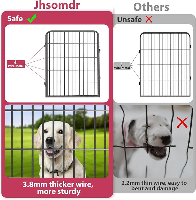 Dog Playpen, 32inch 10 Panels Outdoor Dog Fence Indoor Dog Pen Anti-Rust Pet Puppy Pen Dog Exercise Pen with Lock for Medium Small Dogs, Portable Pet Fence for Yard RV Camping