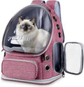 Pawstrip Cat Backpack Carrier with Large Space Bubble Window, Airline Approved Breathable Pet Carrier for Small Dogs Cats up to 15lbs, Foldable for Travel Hiking & Outdoor Use
