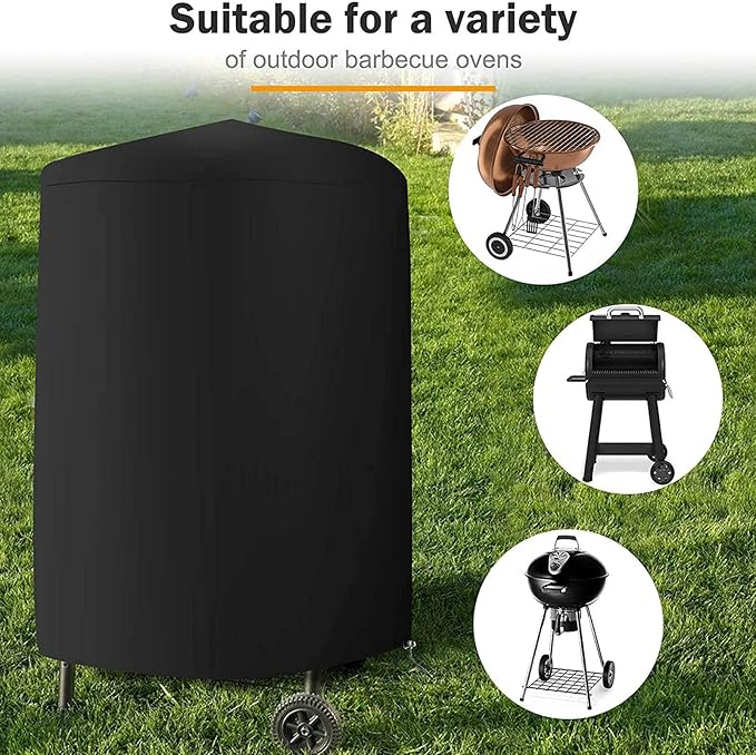 Yumna Fountain Cover 210D Oxford Waterproof Dustproof Cover, Heavy Duty Waterproof Bird Bath Cover, 100 Weather Resistant Water Fountain Cover for Winter Outdoor Garden Fountain Statue, 89x61cm