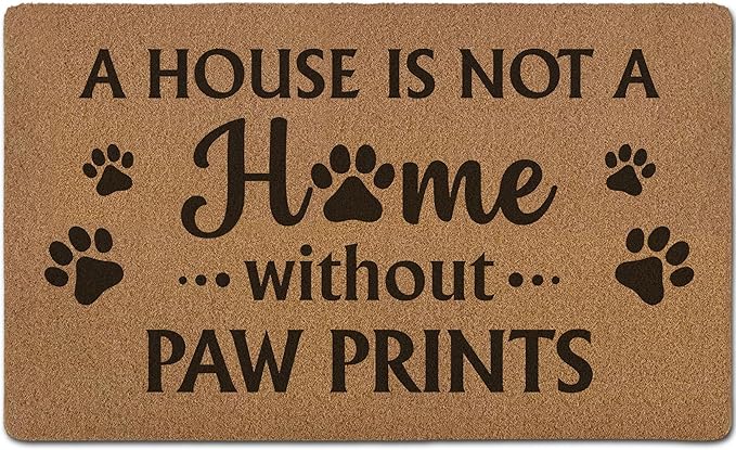 Funny Dog Door Mats, Dog Lovers Mom Dad Gifts Door Mat for Home Outside Entryway, Funny Welcome, Artificial Coir Doormat Rugs for Patio Kitchen Decor, 17x30 Inch