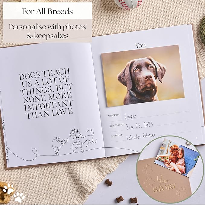 New Puppy Gift – Dog Memory Book & Keepsake Photo Album | Gift for New Puppy Owners, Dog Lovers & Pet Parents | Puppy Scrapbook & Dog Mom Memory Journal