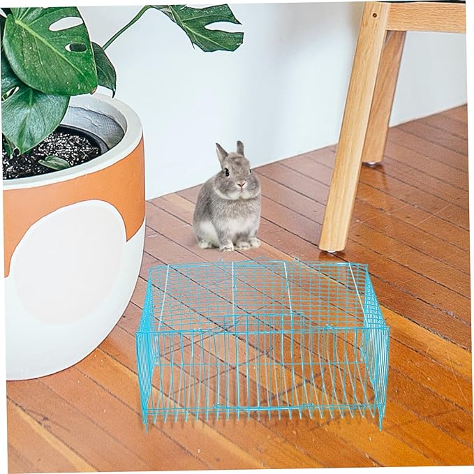 Happyyami Square Pillow Cage for Small Pets Bird Travel Carrier Sturdy Wire Cage for Guinea Pig Parrot Small Animal Habitat