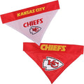 Pets First NFL Kansas City Chiefs Reversible Bandana Size XX-Large for Dogs & Cats. 2 Sided Sports Bandana, Premium Embroidery Team Logo, Many NFL Teams Available