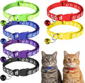6 Pcs Collar for Cats, Breakaway Cat Collars Reflective Safety Kitten Collar with Bells for Cats Small Dogs, Mixed Colors