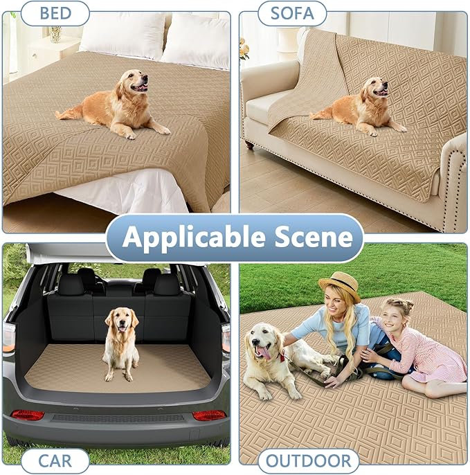 hyha Waterproof Dog Blanket, Soft Dog Bed Cover Pet Blankets, Waterproof Sofa Couch Cover for Dogs Washable, Reversible Pet Couch Covers for Sofa Furniture (40x80 Inch, Camel/Camel)