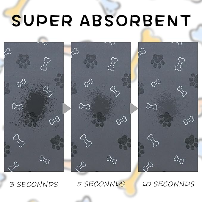 Pet Cat Dog Food Mat Non Slip Mat for Dog Water Bowl Mat Quick Dry Absorbent Cat Feeding Mat, 32 * 17 in, Light Grey
