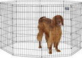 MidWest Homes for Pets Folding Metal Dog Exercise Pen, Indoor/Outdoor Playpen with Secure Door, Provides 16 Sq Feet of Play Space, 42-Inches Tall, Black E-Coated