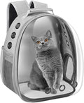 Cat Carrier Backpack, Pet Carrier Backpack Front Pack for Small Medium Cat Puppy Dog Carrier Backpack Bag Space Capsule, Airline-Approved Pet Carrier for Travel Hiking Walking Camping (Grey)