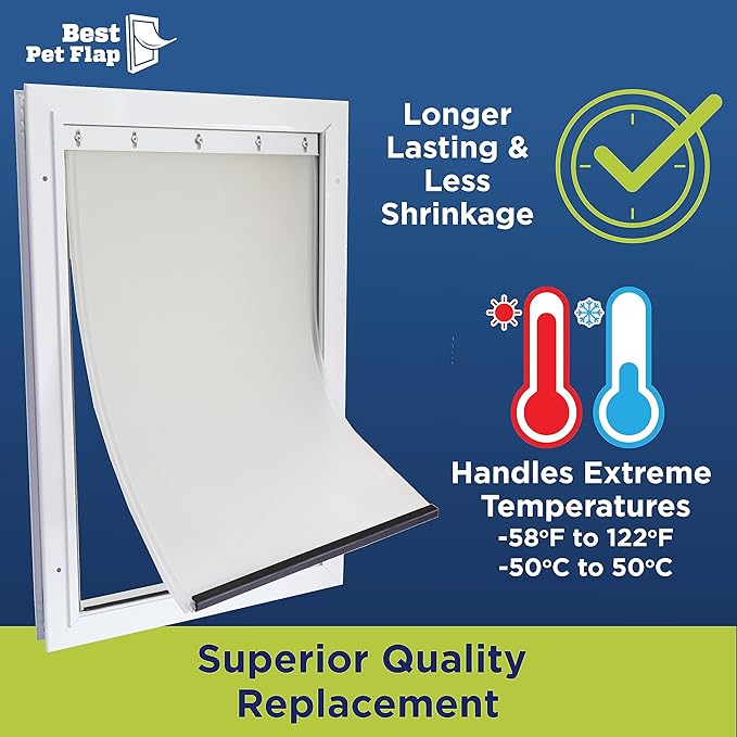 Large Replacement Dog Door Non PVC Flap Fits PetSafe PAC11-11039 - Measures 10 1/8" x 16 7/8" Longer Lasting, Most Energy Efficient, Less Shrinkage, BPA Free
