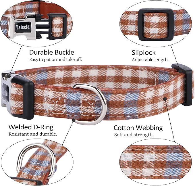Faleela Soft &Comfy Bowtie Dog Collar,Detachable and Adjustable Bow Tie Collar,for Small Medium Large Pet (Medium (Pack of 1), Blue and Whit)