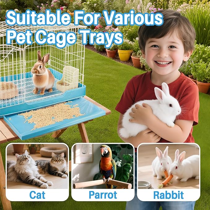 Clear Plastic Disposable Cage Liner - 20PCS Rabbit Litter Box Liners Waterproof Elastic-Edged Universal Small Animal Cage Liner Bag for Bunny Bird Hamster Hedgehog Guinea Pig (19.6x27.5inch)