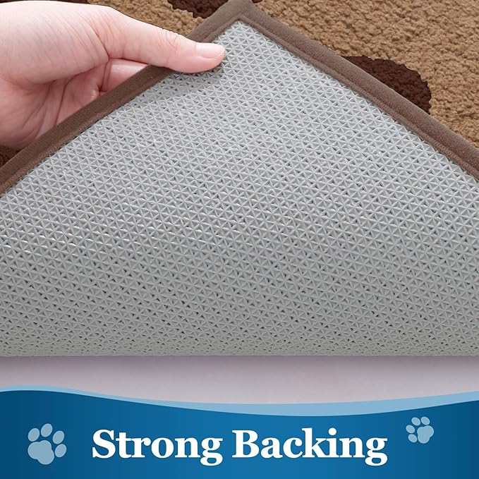 Buganda Dog Door Mat for Muddy Paws, Absorbent Dirt Trapper Washable Indoor Doormats, Non Slip Low-Profile Mud Mat for Dogs, Front Entrance Doormat for Inside Floor (59x24 Inches, Beige)