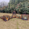 Portable Outdoor Cat Enclosure with Tunnels 6-in-1 Upgraded Reinforcement Pet Playpen Tent House Cage DIY in Multiple Ways for Inside/Outside Rabbits Ferrets Puppy and Small Animals