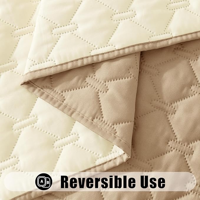 Smiry Waterproof Dog Bed Cover Blanket, Soft Reversible Pet Blanket, Washable Leakproof Cats Dogs Couch Cover for Sofa, Couch, Furniture (52x82 Inch, Camel/Beige)