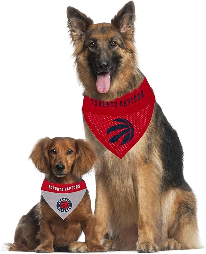 Pets First NBA Dog Bandana - Toronto Raptors Reversible Pet Bandana. 2 Sided Home & Away Sports Bandana with a Premium Embroidery Team Logo, Large/X-Large (RAP-3217-L-XL)
