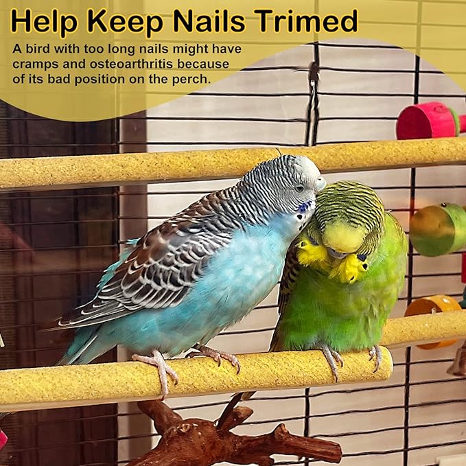 S&X Bird Perch Covers, Sand Perch Covers Sandpaper for Budgies, Canaries, Parakeets, Lovebirds and Other Small Birds (36-Pack Small 7.5" x 0.4")