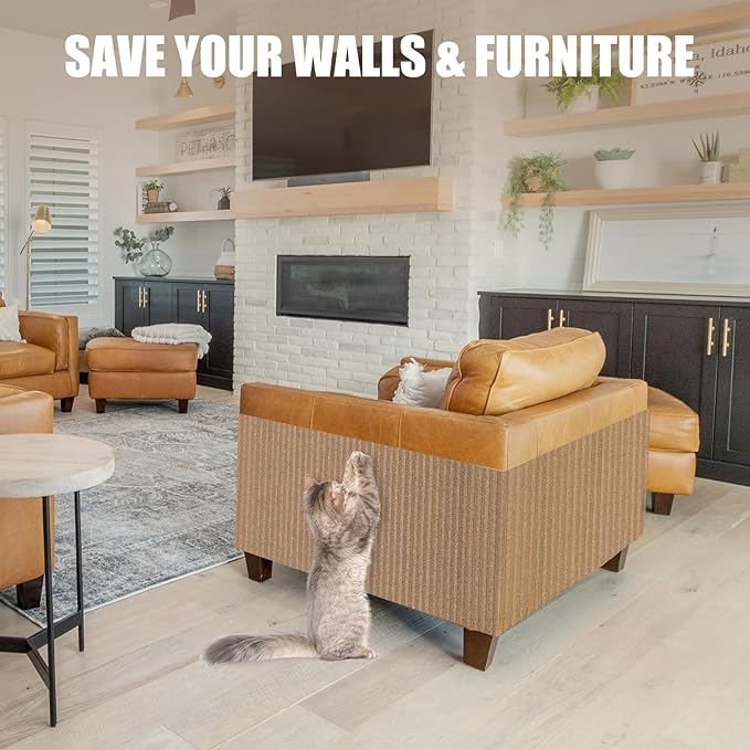 Natural Cork-Cat Scratcher Mat-Cat Scratch Pad Rug-cat Couch Protector-Wall Scratchers for Indoor Kitten Scratching&Stretching-Scratch Furniture Protector for Post&Sofas&Carpets&Floor-Kitty Gifts
