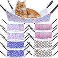 8 Pcs Reversible Cat Hammock Plush Ferret Hammock Hanging Bed with Straps and Metal Hooks Cage Accessories for Indoor Kitten Puppy Rabbits Feral Animals Rehab and Shelters(Heart Style)