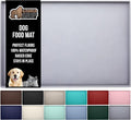 GORILLA GRIP 100% Waterproof Raised Edge BPA Free Silicone Pet Feeding Mat, Dog Cat Food Mats Contain Spills Protects Floors, Placemats for Cats, Dogs Water Bowl, Pets Accessories 28x18 Light Gray