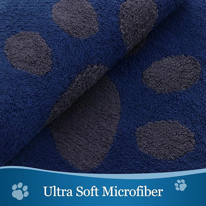 Buganda Dog Door Mat for Muddy Paws, Absorbent Dirt Trapper Washable Indoor Doormats, Non Slip Low-Profile Mud Mat for Dogs, Front Entrance Doormat for Inside Floor (40x32 Inches, Navy)