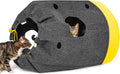 Homrich Interactive Cat Play Bag- Durable Rug for Hide and Seek, Collapsible Hole Mat, Tunnel Sleeping Bag for Indoor Cat- Fun Activity Pet Training Toy