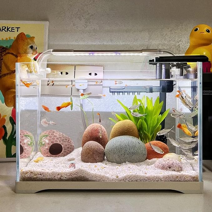Aquarium Decor Cave Betta Fish Aquarium Accessories Ornaments Hiding Cave Strawberry House Hideout for Shrimp Cichlid Hermit Crab, Octopus Hiding Breeding for Tank (Pink)