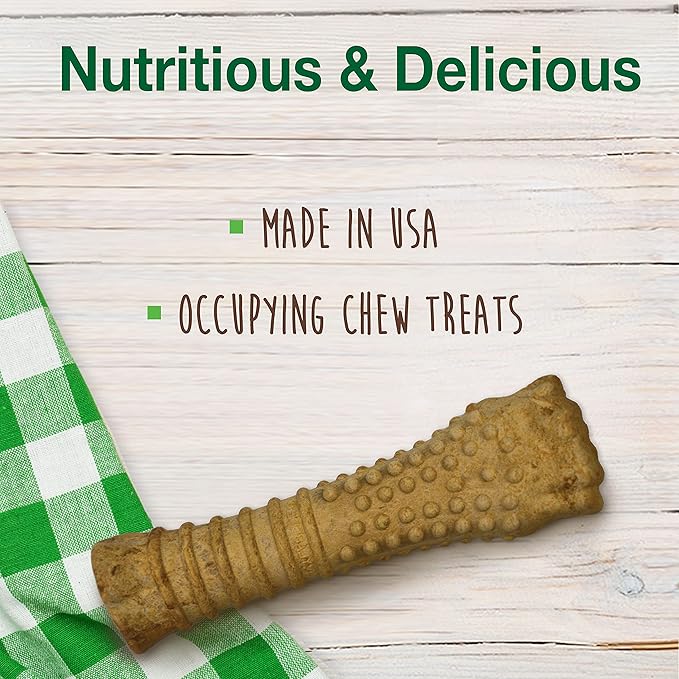 Nylabone Healthy Edibles Natural Dog Chews, Long Lasting Bones for Dogs, Peanut Butter Flavor Dog Treats, X-Large (1 Count)