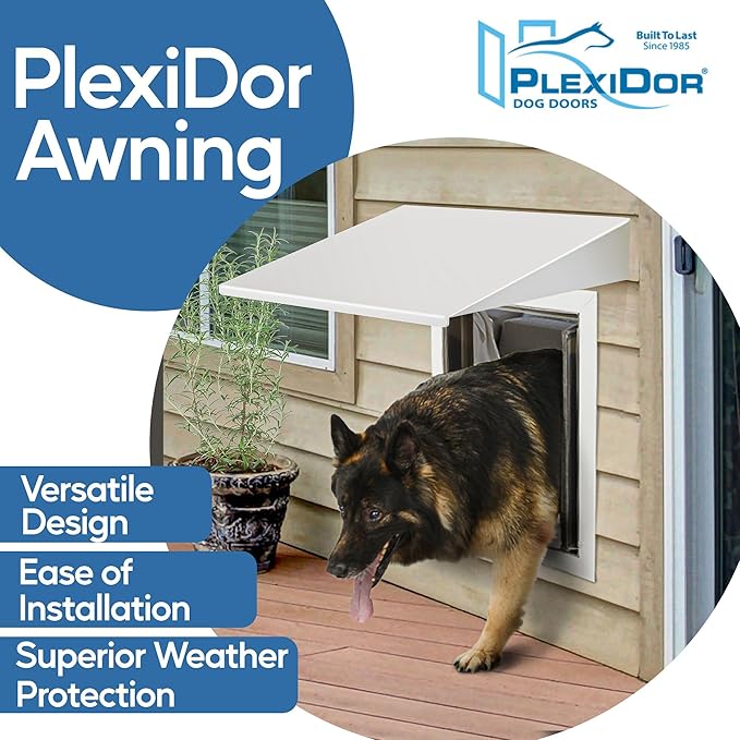 Plexidor Performance Pet Doors Universal Pet Door Awning - Door Canopy for Weather Protection, Spa, and Lawn Areas