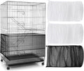 3 Pieces Large Adjustable Bird Cage Cover Seed Feather Catcher Birdcage Nylon Mesh Net Cover Soft Skirt Guard for Parakeet Macaw African Round Square Cage (118 x 15 Inch in Circumference and Width)