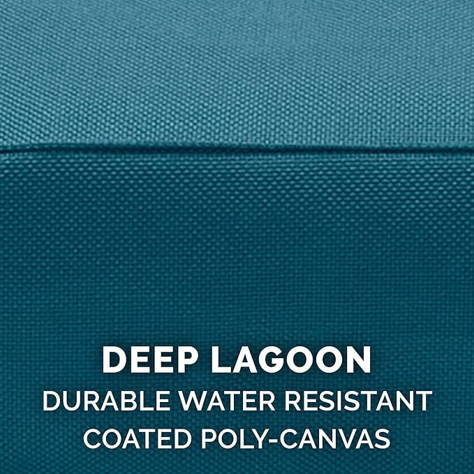Furhaven Indoor/Outdoor Logo Oxford Polycanvas Mattress - Water-Resistant Orthopedic Dog Bed w/ Removable Cover, 125 lb max - Deep Lagoon, Large