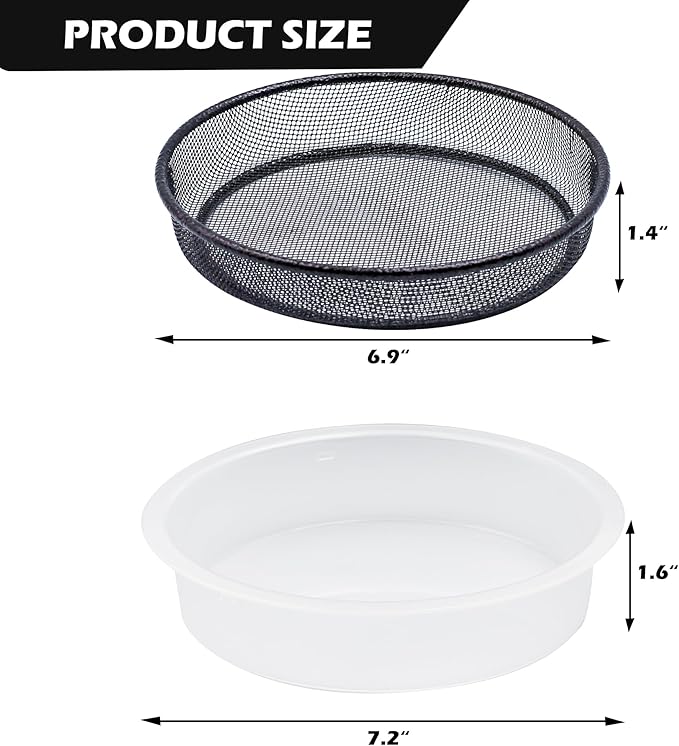 Bird Feeder Station with Metal Mesh Tray and Water Bowl for Outdoor Deck Railing Feeder Platform, Bird Bath and Bowl Replacement Accessory