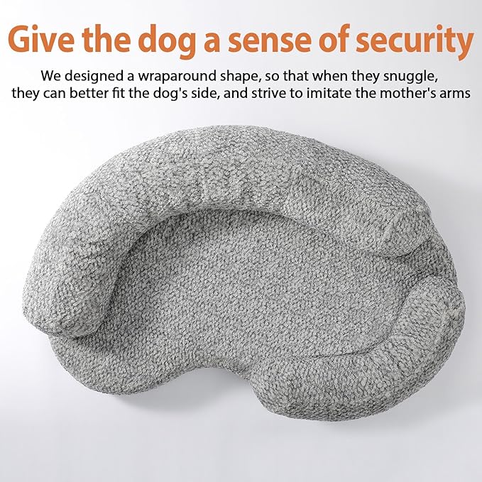 Orthopedic Memory Foam Dog Bed for Medium Sized Dog - Washable & Waterproof & Removable Warm Couch - Round Calming Bed for Anxiety Relief (43 x 29 x 8 Inch)