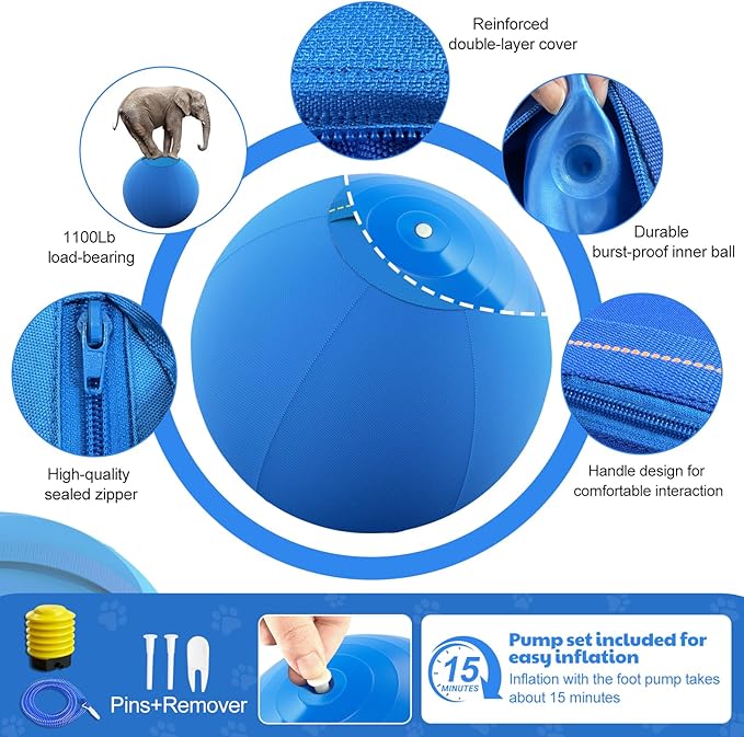 Happypaw 18'' Herding Ball for Dogs – Enhanced Chew Resistance & Heavy-Duty Material,Durable Dog Toy Agility Equipment for Australian Shepherds, Cattle, Border Collies, and Small/Medieum Breed