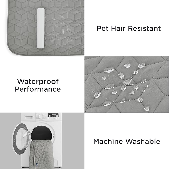 Bedsure 100% Waterproof Couch Cover for Dogs Washable - Non Slip Waterproof Dog Blanket for Couch Sofa, Lightweight Furniture Protector Durable for Pet Cat Puppy with Non-Slip Bottom, Grey, 30x95IN