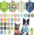 SCENEREAL 30 PCS Dog Bandanas Bulk, Summer Pet Bibs for Small Medium Large Dogs, Colorful Triangle Scarves, Puppy Holiday Birthday Neckerchief Costume Decoration