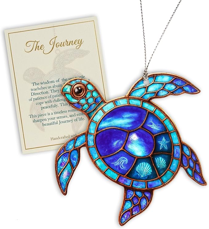 Sea Turtle Gifts for Women, Gifts for Turtle Lovers Ocean Inspired Ornament Featuring Vibrant Coastal Artwork Meaningful Keepsake Mother’s Day Birthday Beach Home Décor Spiritual Journey Accent