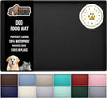 GORILLA GRIP 100% Waterproof Raised Edge BPA Free Silicone Pet Feeding Mat, Dog Cat Food Mats Contain Spills Protects Floors, Placemats for Cats and Dogs Water Bowl, Pets Accessories 16x10, Black