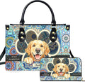Personalized Pet Mom Leather Handbag – Custom Name Dog Cat Photo Purse, Pet Lover Gifts for Women, Christmas